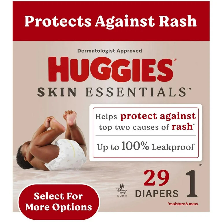 Huggies Skin Essentials Baby Diapers, Size 1 (8-14 lbs), 29 Count (Select for More Options) | Walmart (US)