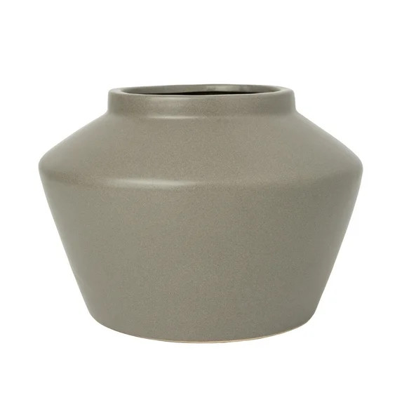 Better Homes & Gardens 6-Inch Angular Gray Ceramic Decorative Vase | Walmart (US)