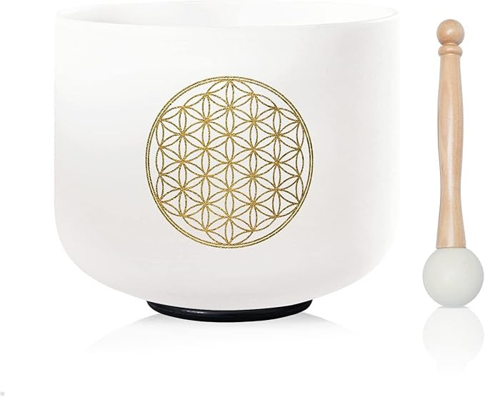 528HZ C Note 8 Inch Flower Of Life Crystal Singing Bowl Meditation Sound Bath Sound Healing Chakr... | Amazon (US)