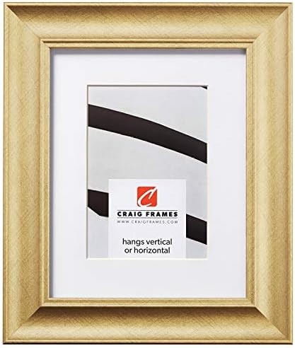 Craig Frames Vintage Revival, 11 x 14 Inch Distressed Gold Picture Frame Matted to Display an 8 x... | Amazon (US)