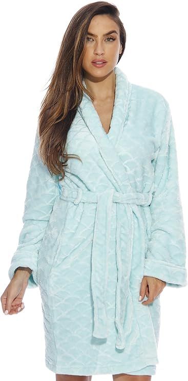 Just Love Kimono Robe Velour Scalloped Texture Bath Robes for Women | Amazon (US)