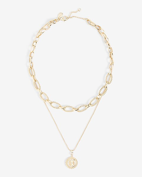 2 Row Single Coin Necklace | Express
