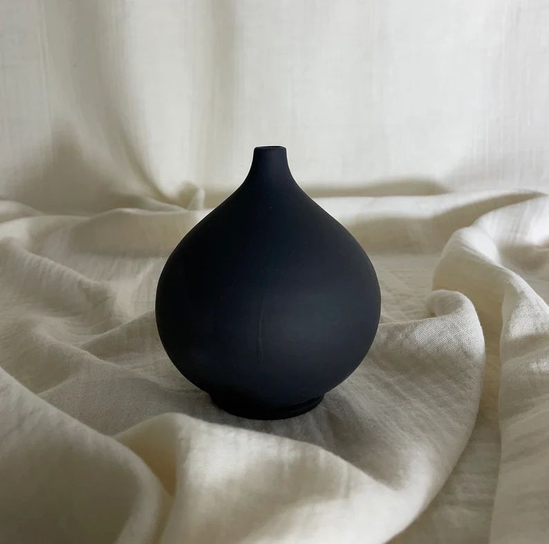 Bohemian Design Black Ceramic Bud Vase. A Stylish Pick for | Etsy | Etsy (US)