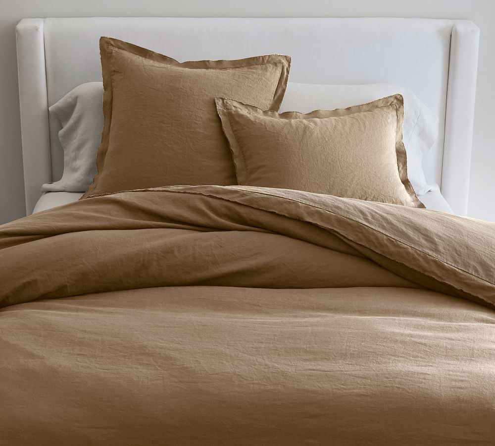 Belgian Flax Linen Double Flange Duvet Cover | Pottery Barn (US)