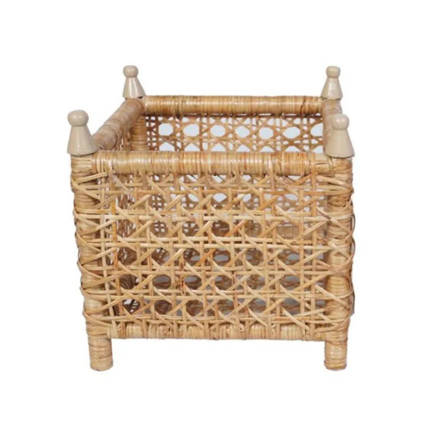 Natural Cane Wicker Box Planter | Gorgeous Living