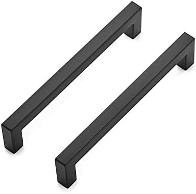 Ravinte 30 Pack 6-1/4 Inch Kitchen Square Cabinet Handles Matte Black Cabinet Pulls Stainless Ste... | Amazon (US)