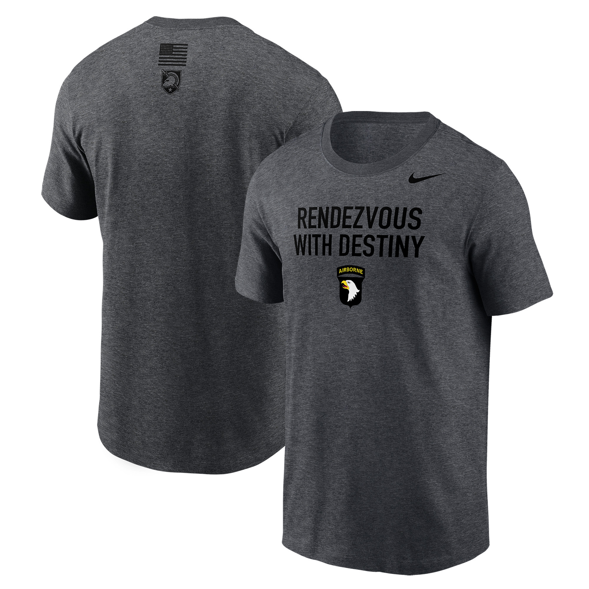 Men's Nike Heather Charcoal Army Black Knights 2024 Rivalry Collection Rendezvous With Destiny Legend T-Shirt | Fanatics