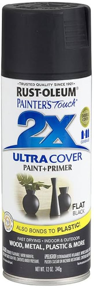 Rust-Oleum 334020-6PK Painter's Touch 2X Ultra Cover Spray Paint, 12 oz, Flat Black, 6 Pack | Amazon (US)