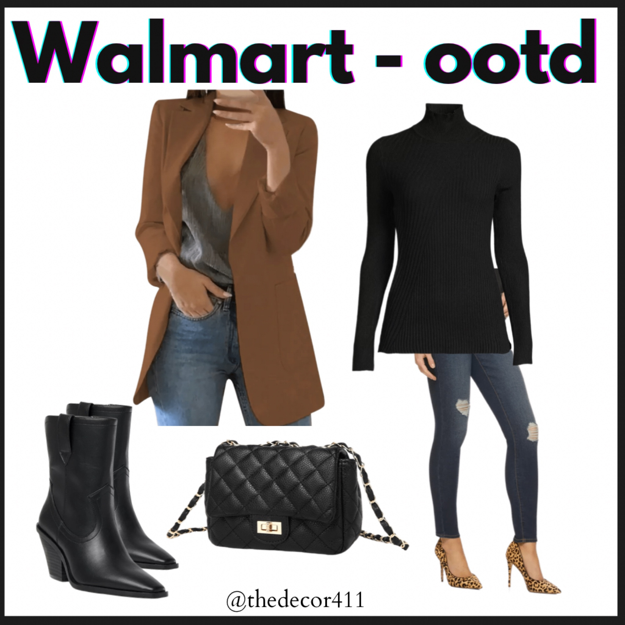 Walmart fall outfit 
Fall outfit, new fall arrivals, fall ootd, denim jeans, Sophia jeans, quilted purse, black booties, blazer, fall blazer 

#LTKsalealert #LTKunder50 #LTKSeasonal