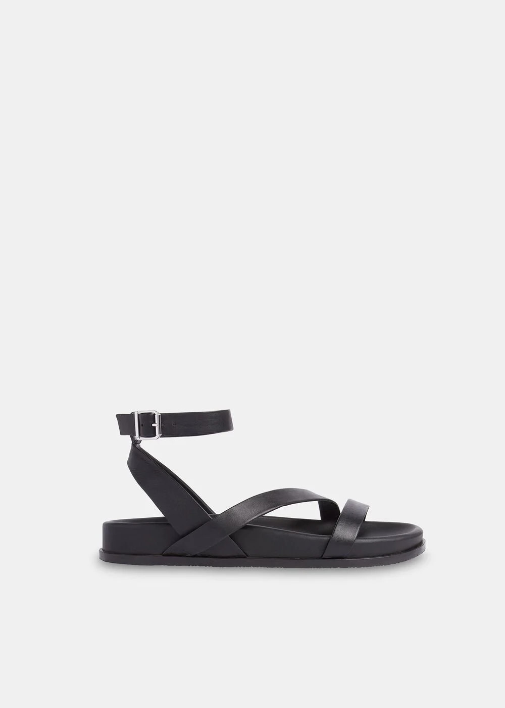 Black Gaia Asymmetric Strappy Sandal | WHISTLES | Whistles UK | | Whistles