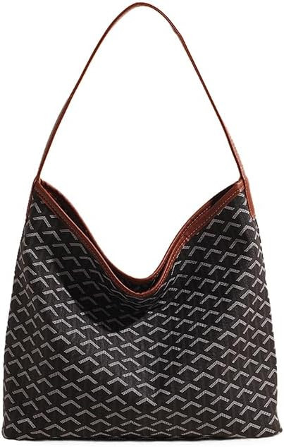 women's shoulder handbags Elegant Hobo Bag Large Purse Geometric pattern Tote Bag Brown color blo... | Amazon (US)