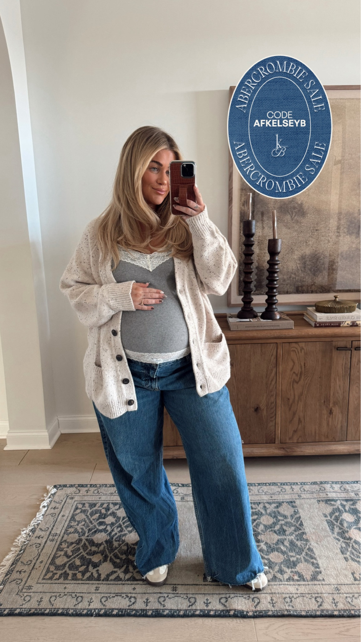 Abercrombie sale! Code AFKELSEYB 🤍

Cardi- XL
Tank- large 
Jeans- 34 

#LTKSaleAlert