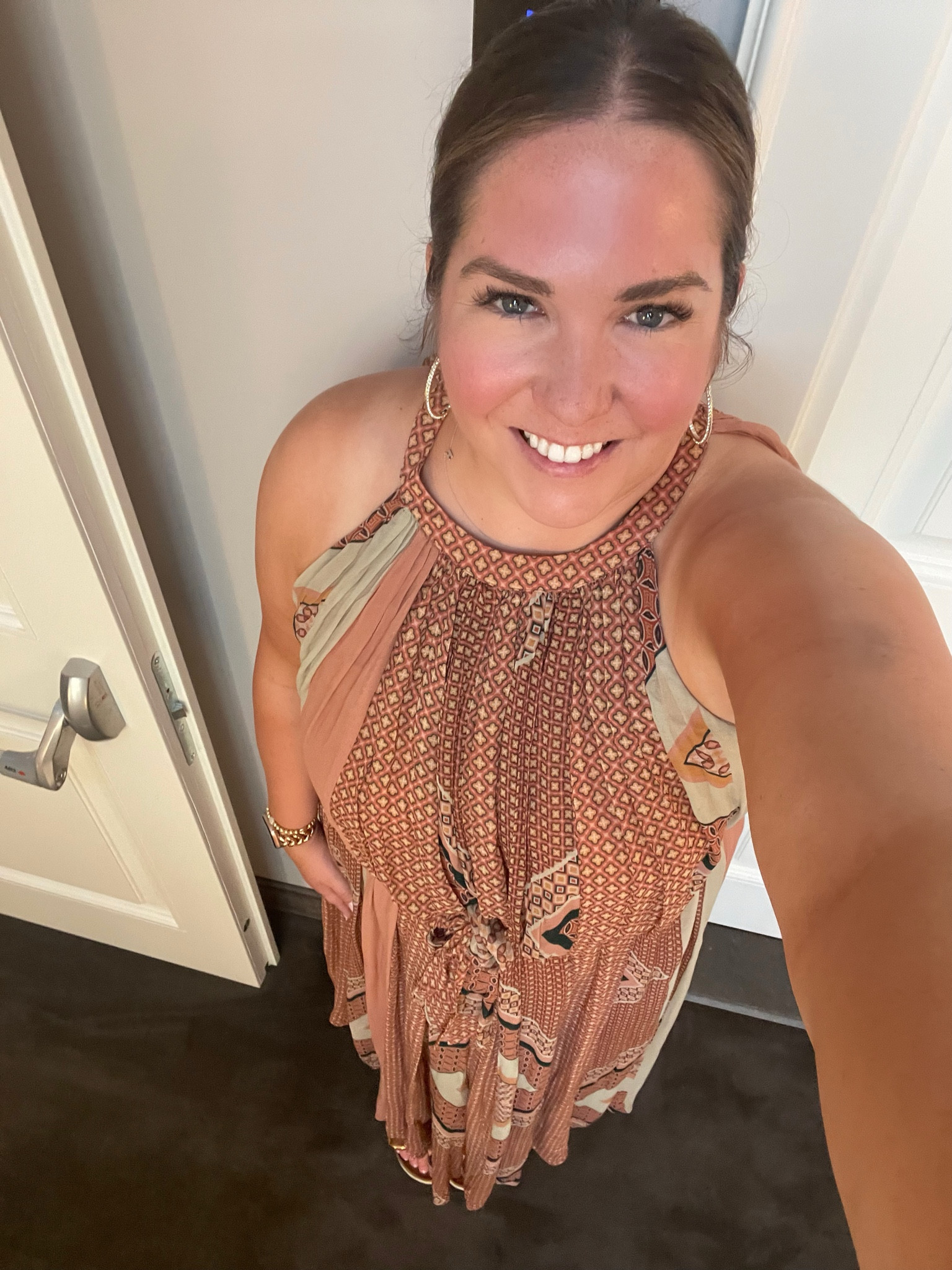 Almost done wrapping up outfits from Italy. This was for a night out in Florence. My dress is older from Anthropologie and I love the print and style. I wore it with Birkenstocks to keep it casual. I’m also wearing my Stella & Dot Pave Hoops and Covet Initial Necklace  

#LTKshoecrush #LTKtravel #LTKeurope