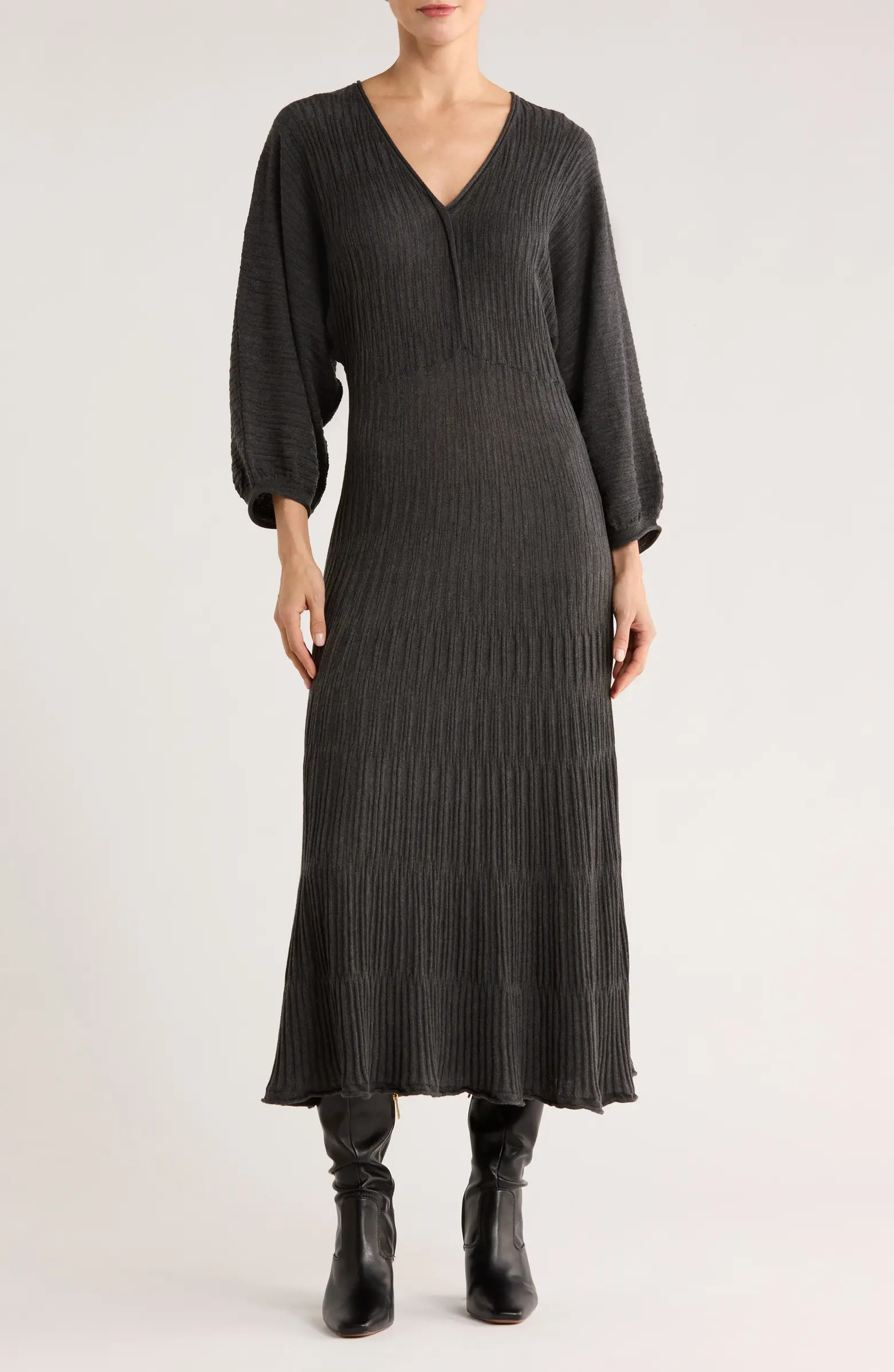 MAX STUDIO Balloon Sleeve Midi Sweater Dress | Nordstromrack | Nordstrom Rack