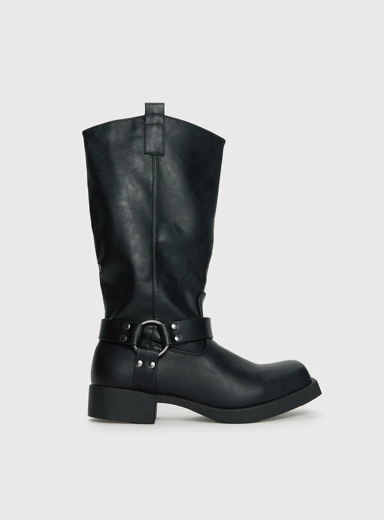 Wrecked Western Boots Black | Princess Polly AU