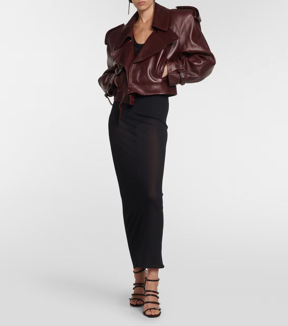 Cropped leather trench coat | Mytheresa (UK)