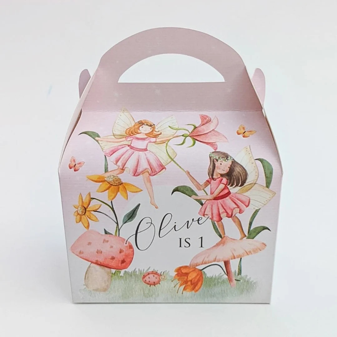 Fairy Fairies Fairytales Flowers Fantasy Watercolour Personalised Childrens Party Box Gift Bag Fa... | Etsy (US)