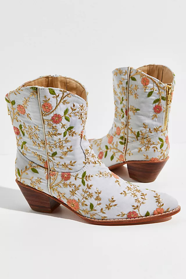 Eloise Embroidered Ankle Boots | Free People (Global - UK&FR Excluded)
