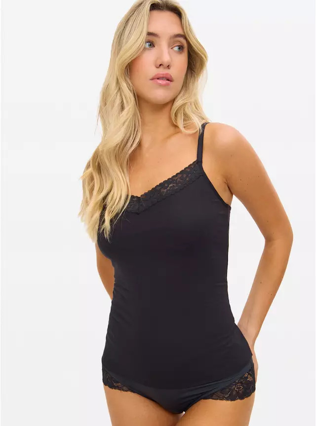 Secret Support Viscose Blend Cami In Black 24 | Tu Clothing