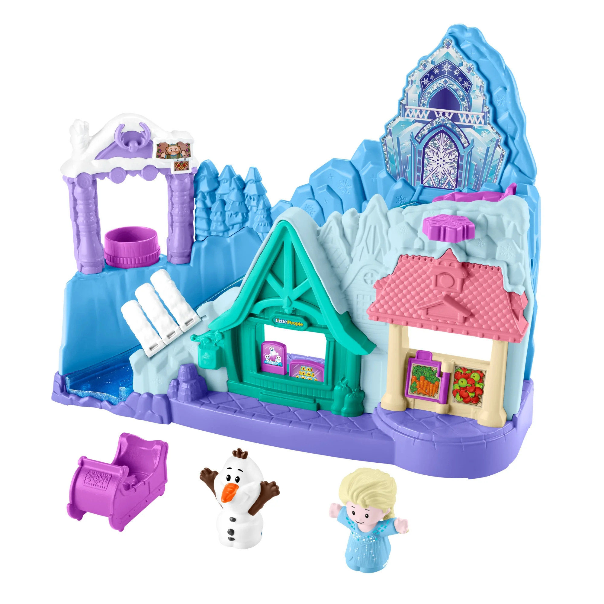 Disney Frozen Arendelle Sledding Adventures Little People Toddler Playset with 2 Figures | Walmart (US)