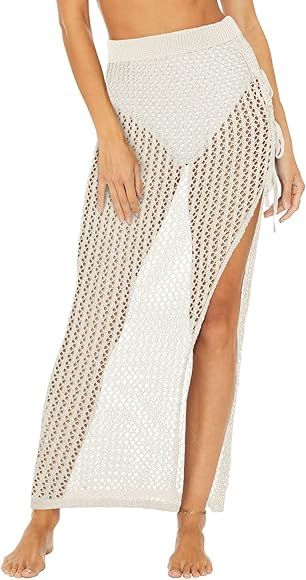 Adreamly Women's Sexy Crochet Hollow Out Sarong Sheer Beach Wrap Skirt Mesh Swimsuit Cover Ups fo... | Amazon (US)