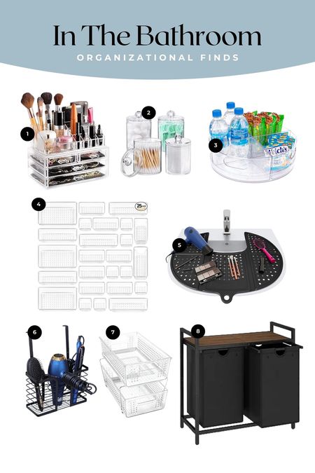 Bathroom organizational finds for makeup, hair tools, blow dryer, and hamper

#LTKstyletip #LTKhome #LTKbeauty