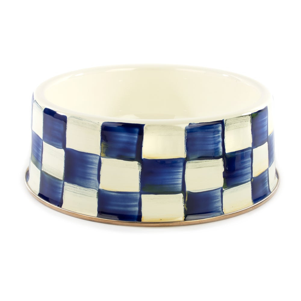 Royal Check Large Pet Dish | MacKenzie-Childs