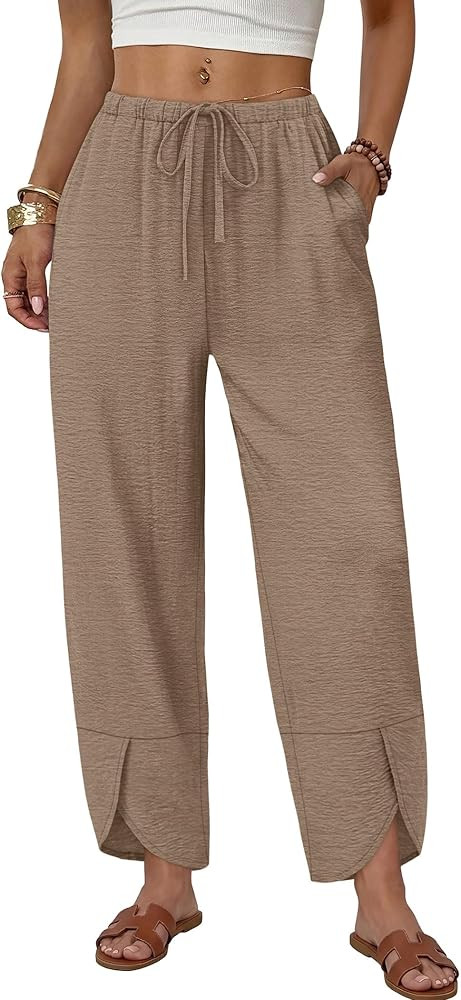 Sampeel Wide Leg Pants Woman Palazzo Capri Pants Cropped Spring Summer Vacation Outfits Fashion C... | Amazon (US)