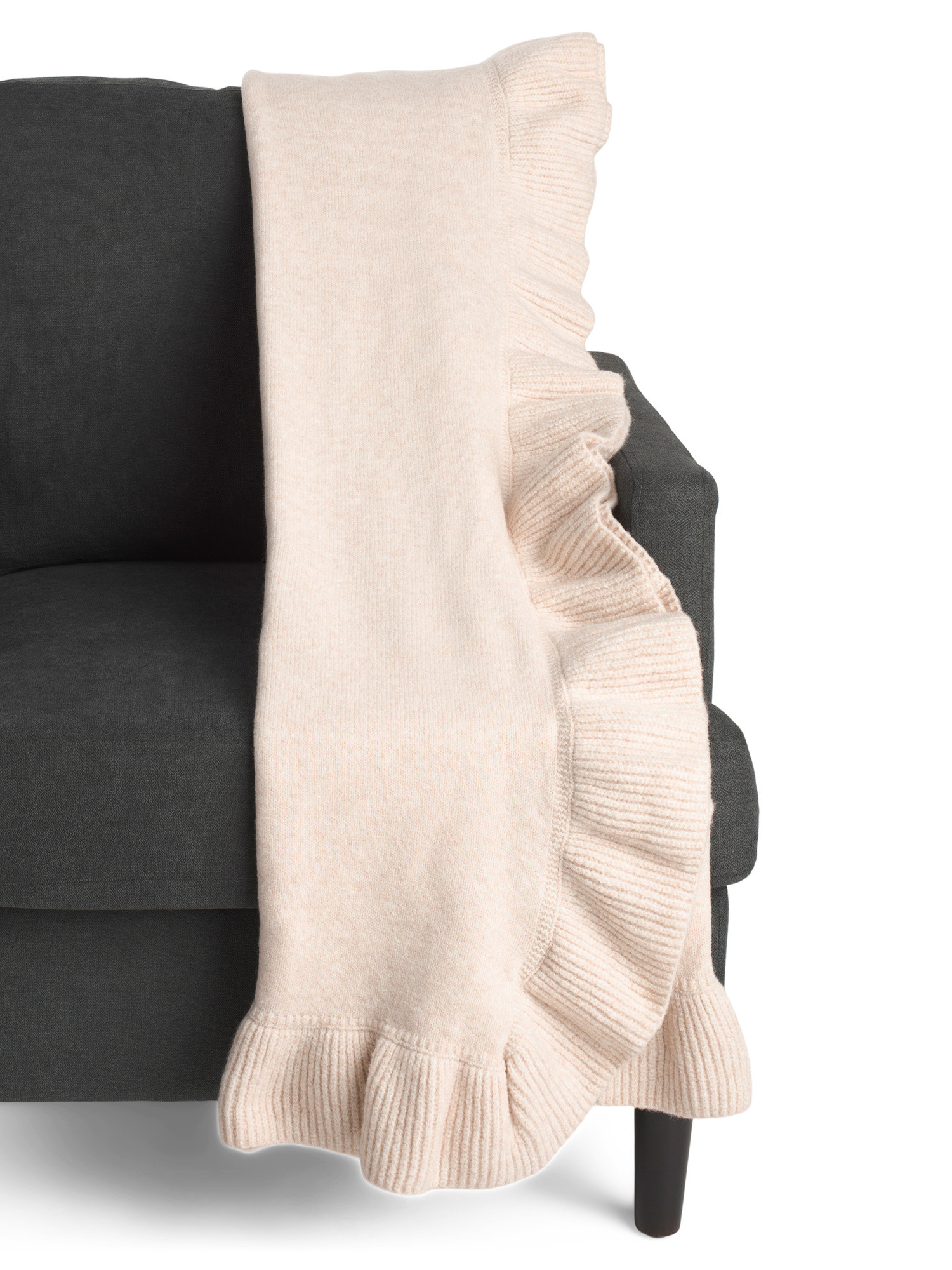 Cozy Sweater Knit Ruffle Throw | TJ Maxx