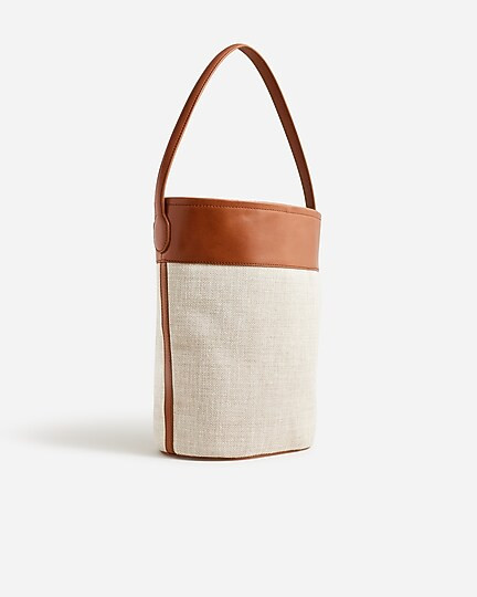 Berkeley bucket bag in leather and Spanish canvas | J. Crew US