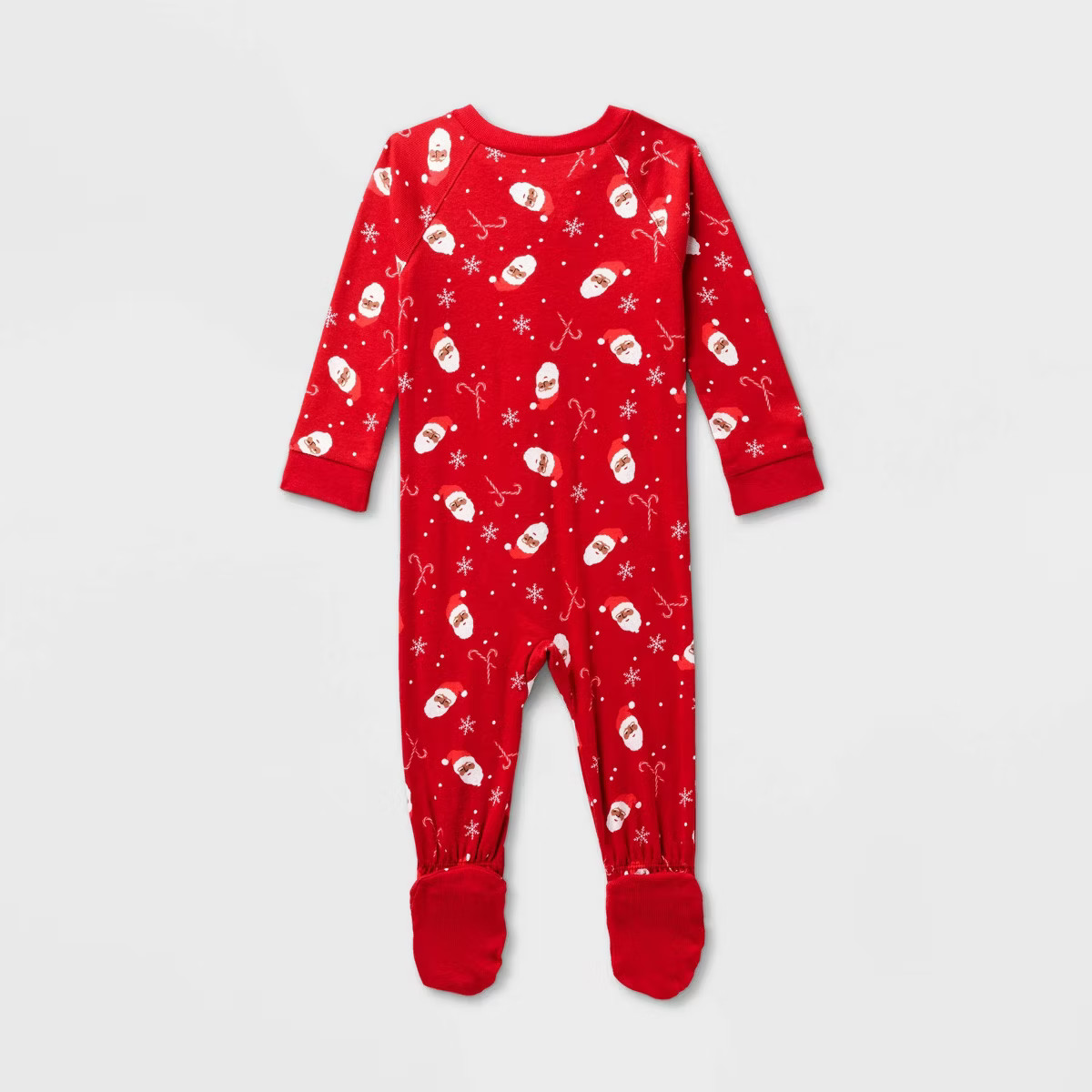 Baby Santa Print Ribbed Holiday Matching Family Footed Pajama - Wondershop™ Red | Target