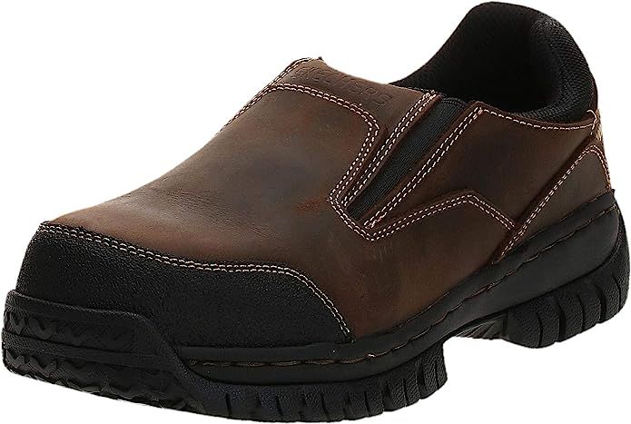 Skechers for Work Men's Hartan Steel Toe Slip-On Shoe | Amazon (US)