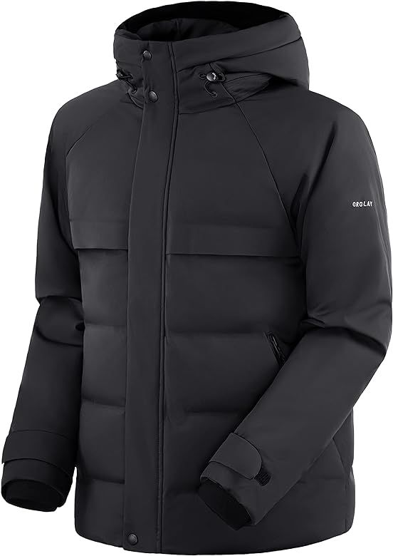Orolay Men's Down Jacket Winter Bubble Coat Puffer Jacket with Adjustable Hood | Amazon (US)