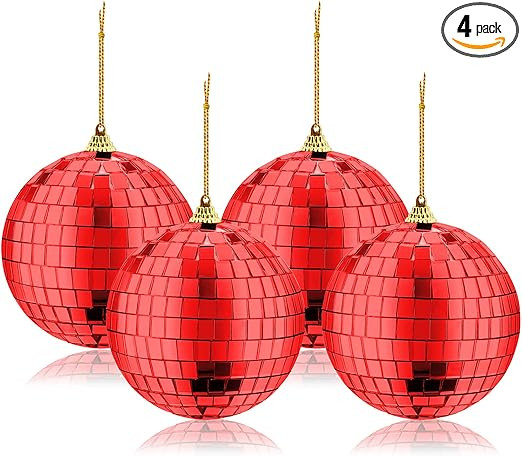 4 Pack Mirror Disco Balls,Silver Hanging Party Disco Ball for Party or DJ Light Effect, Home Deco... | Amazon (US)