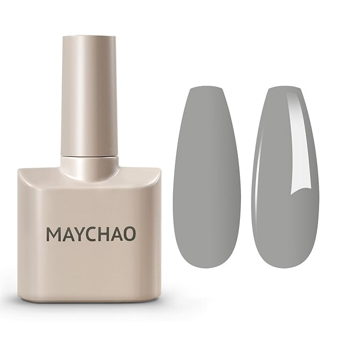 MAYCHAO 15ML Grey Gel Nail Polish 1Pc Silver Grey Gel Polish Soak Off UV LED Nail Polish Nail Art... | Amazon (US)