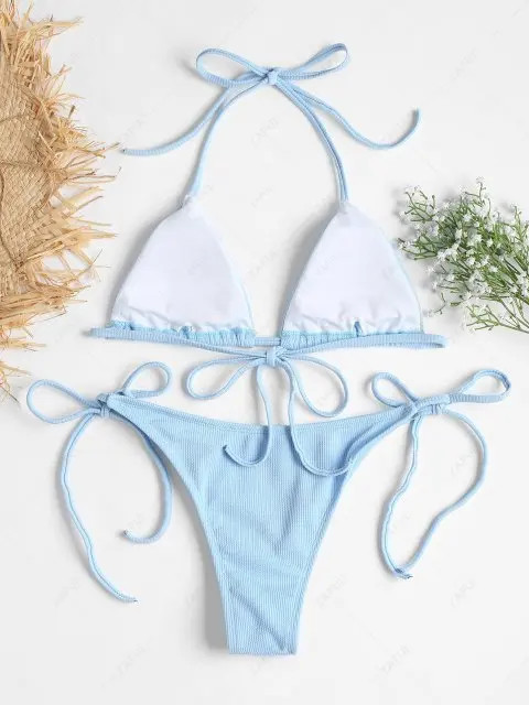 Ribbed String Bikini Set | ZAFUL (Global)