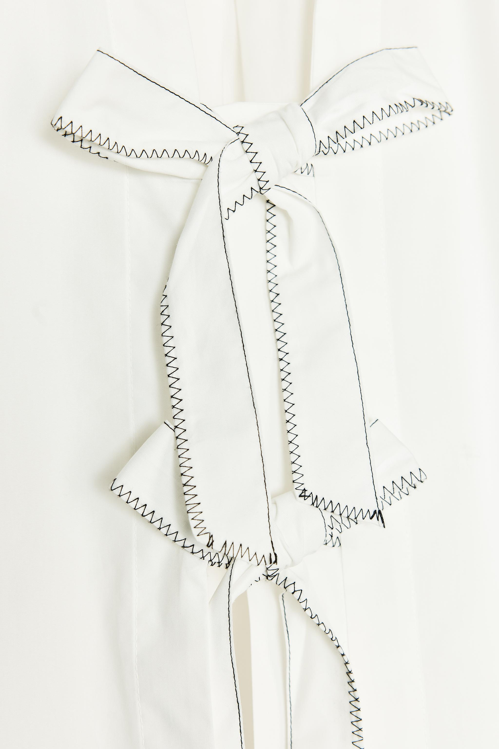 POPLIN TIE BLOUSE | Zara US