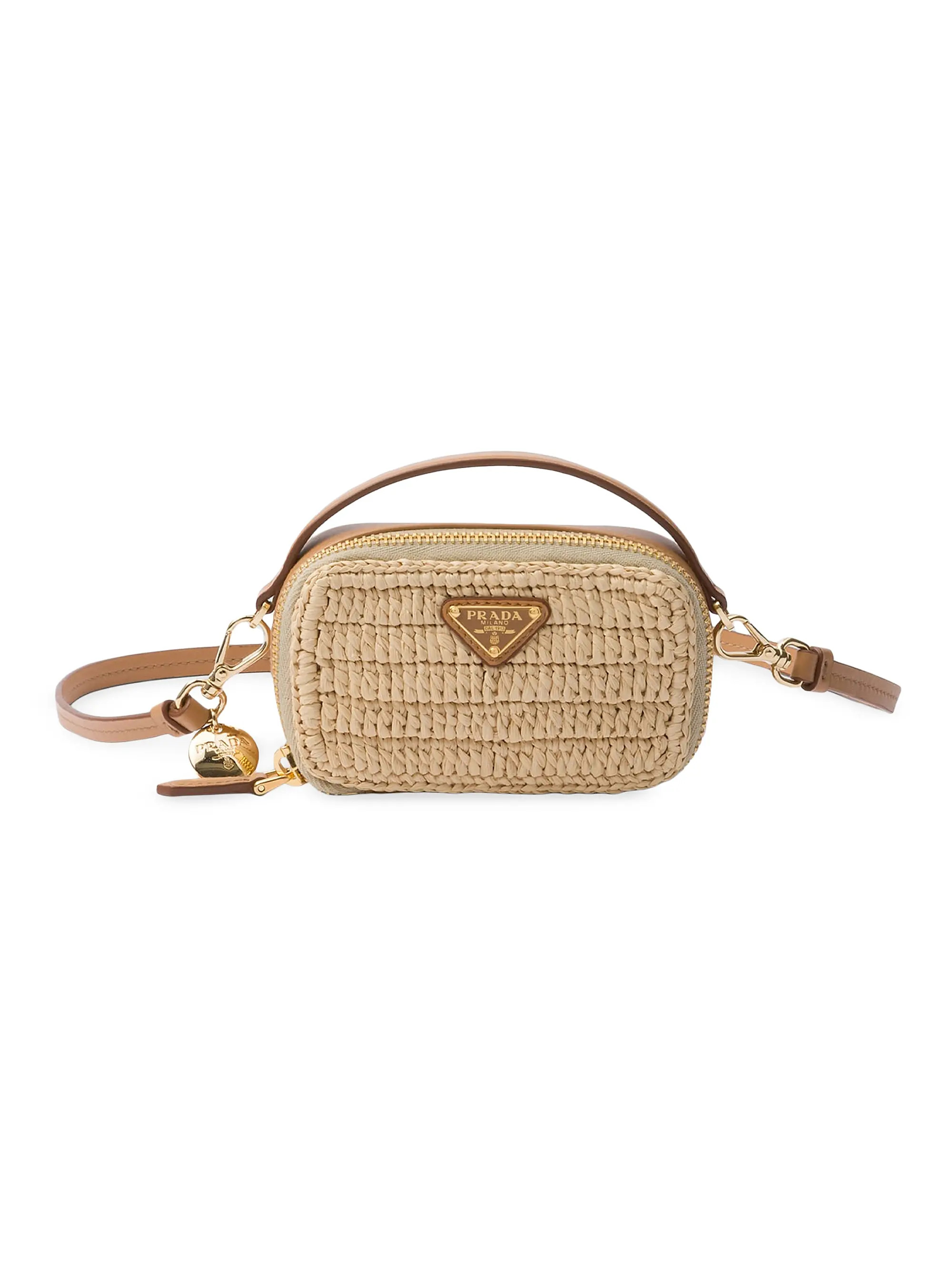 Woven Fabric and Leather Mini Pouch | Saks Fifth Avenue
