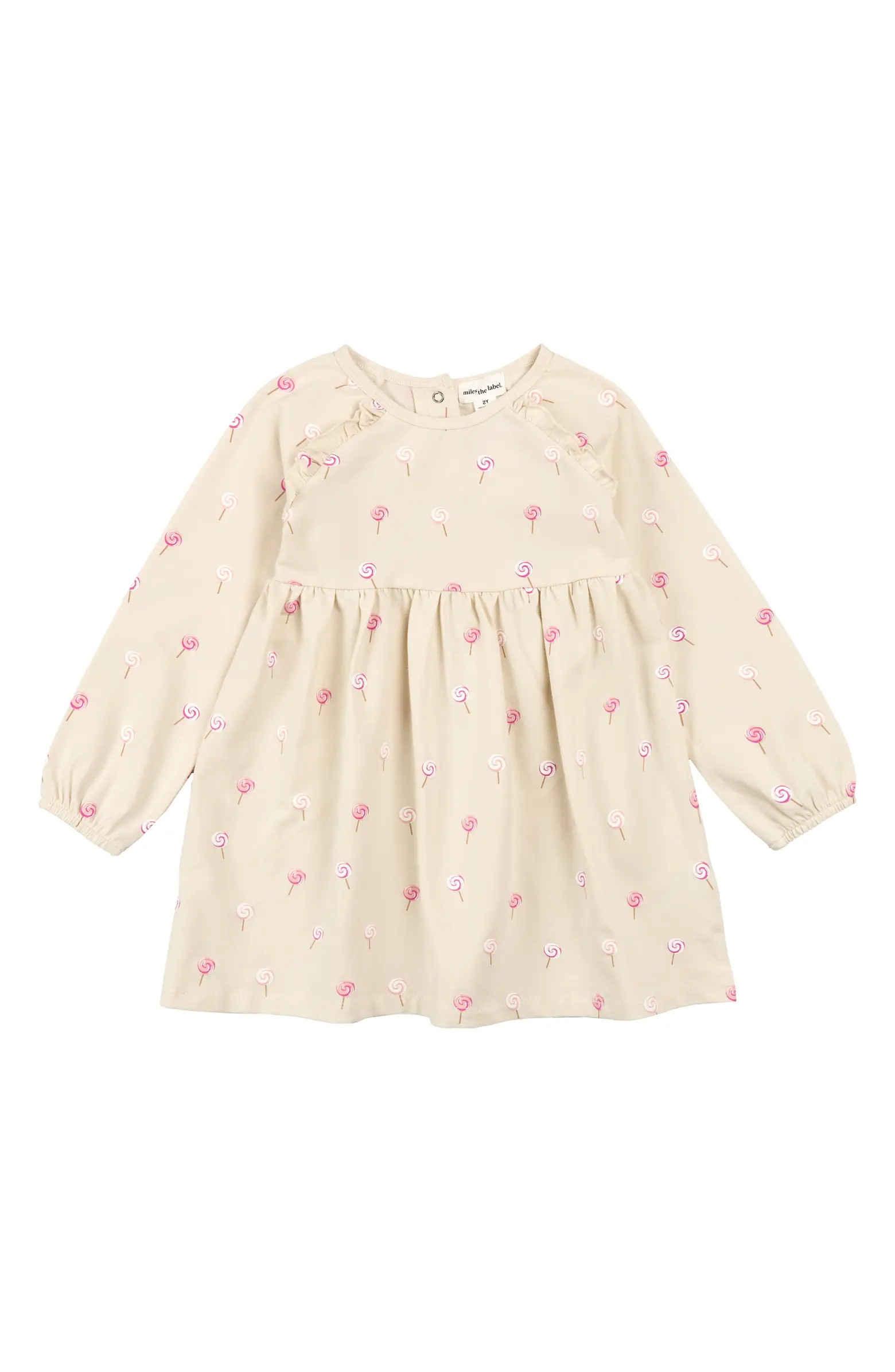 MILES THE LABEL Kids' Long Sleeve Ruffle Dress | Nordstrom | Nordstrom