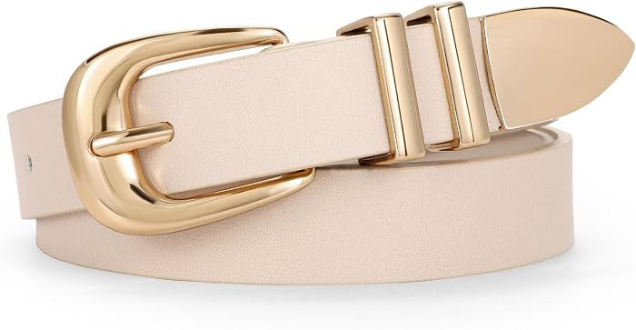 WERFORU Women Leather Belt Fashion Leather Waist Belt for Pants Jean Ladies Western Belt with Gol... | Amazon (US)