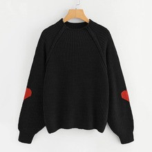 Heart Insert Raglan Sleeve Sweater | SHEIN