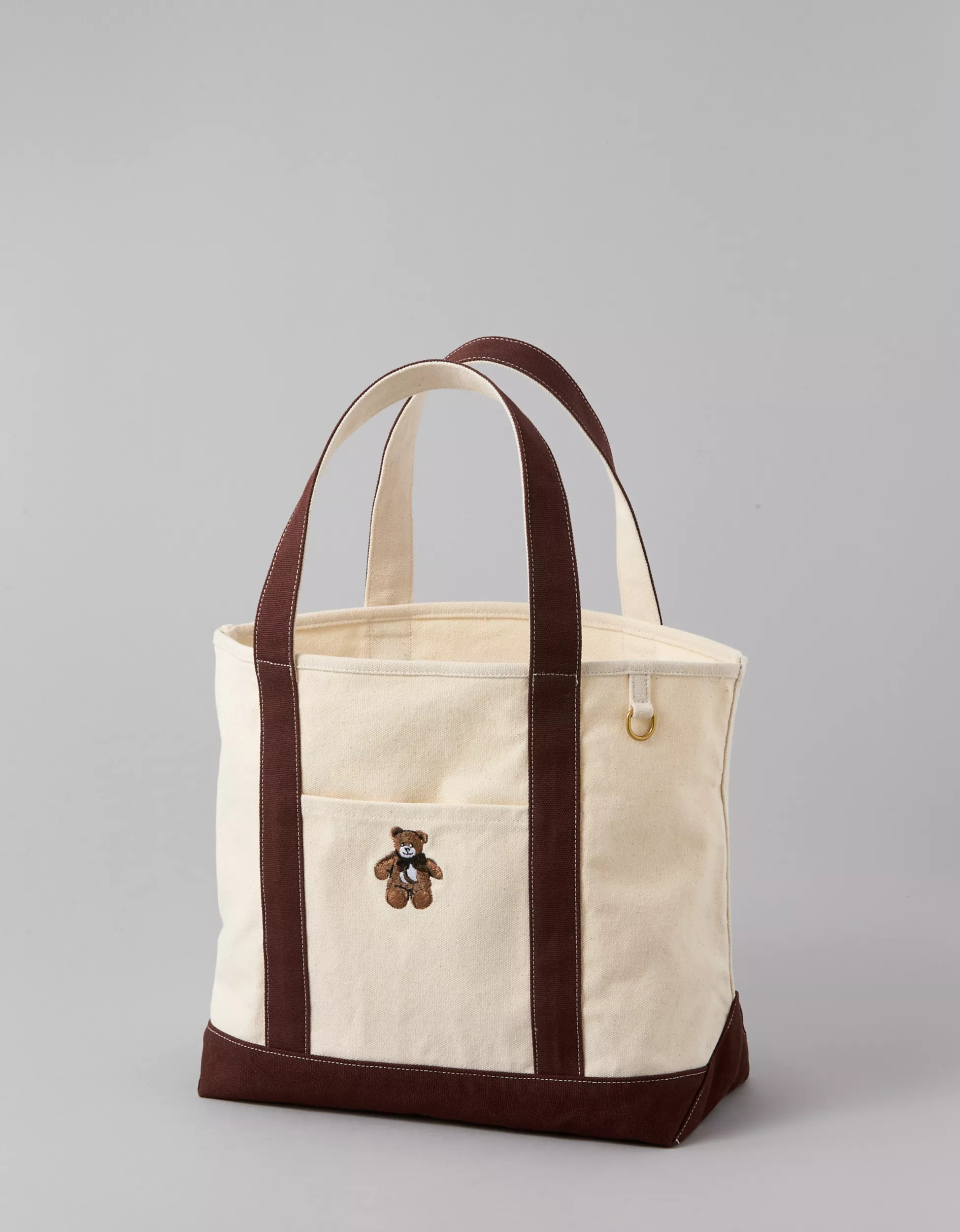 AE Cotton Canvas Teddy Tote Bag | American Eagle Outfitters (US & CA)