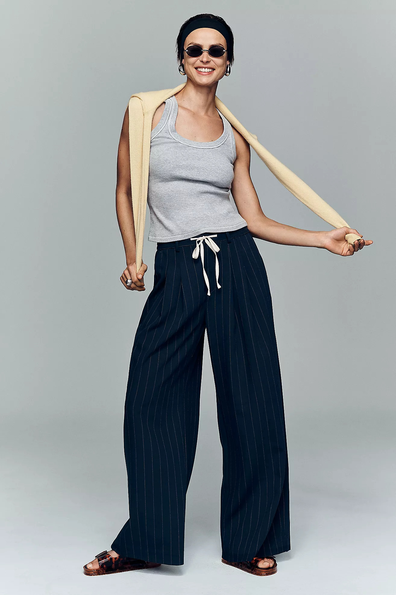 Avery Pleated Trousers by Maeve: Tie-Front Edition | Anthropologie (US)