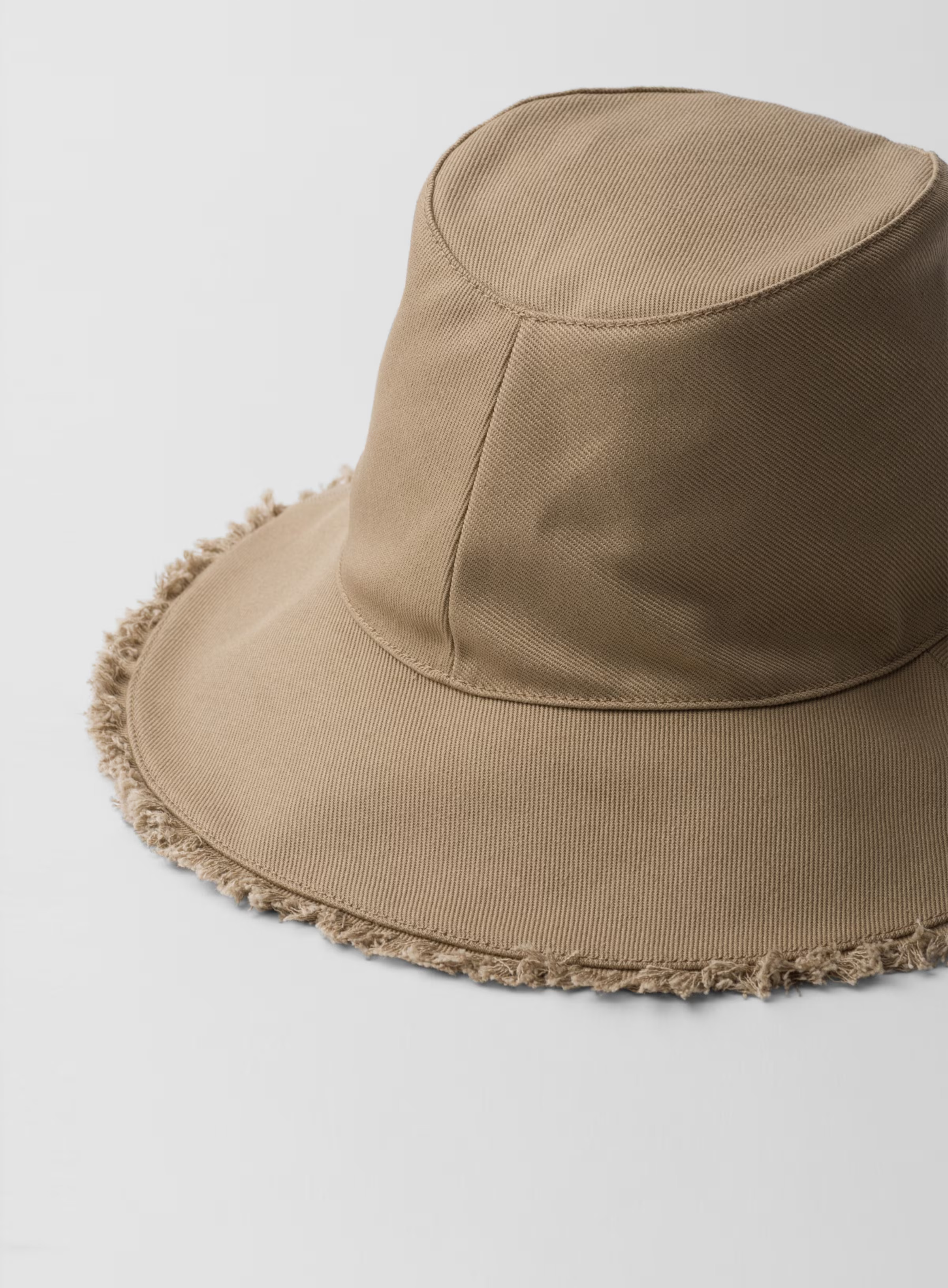 Wide-brimmed drill bucket hat | Prada US