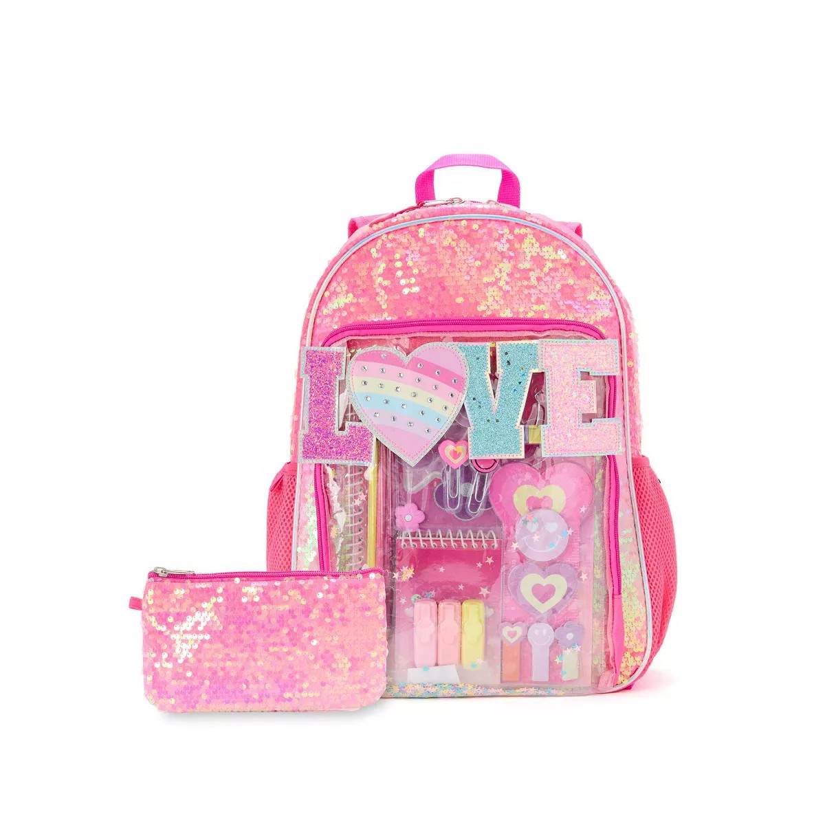 Locker Club Kids' 17" Backpack with Stationery Pencil Pouch - Love | Target
