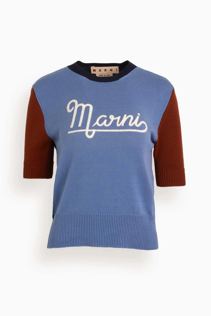 Round Neck Sweater in Light Blue | Hampden Clothing