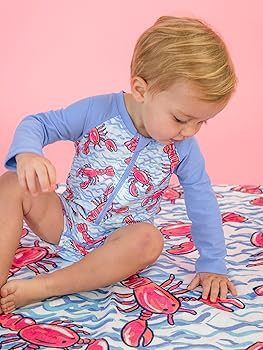 RUGGEDBUTTS Baby/Toddler Boy Swimsuit, One Piece Zipper Rash Guard Sunsuit with UPF 50+ Sun Prote... | Amazon (US)