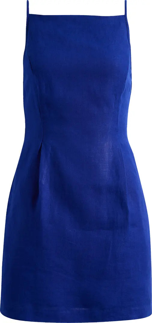 High Neck Sleeveless Linen Minidress | Nordstrom