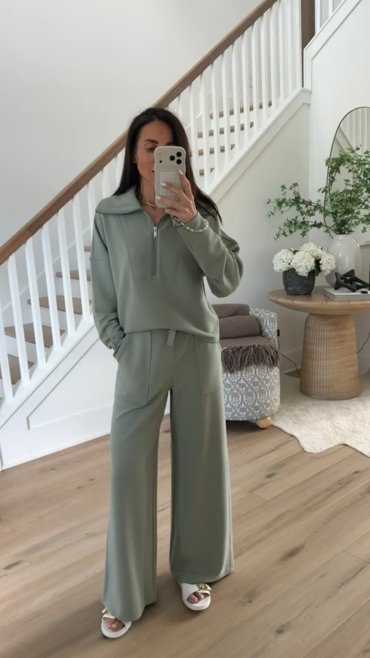 Spanx new arrivals, new Airessentials code ANNAMXSPANX

elevated comfy outfit, loungewear set, sage green, mom style, school drop off, annabrstyle @Spanx #spanxpartner 

#LTKTravel #LTKootd #LTKSeasonal