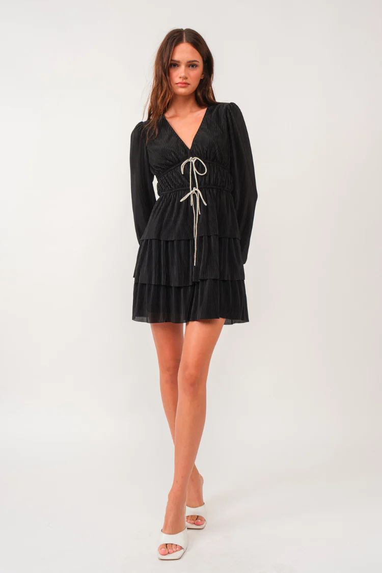Wren Rhinestone Bow Mini Dress | Confête